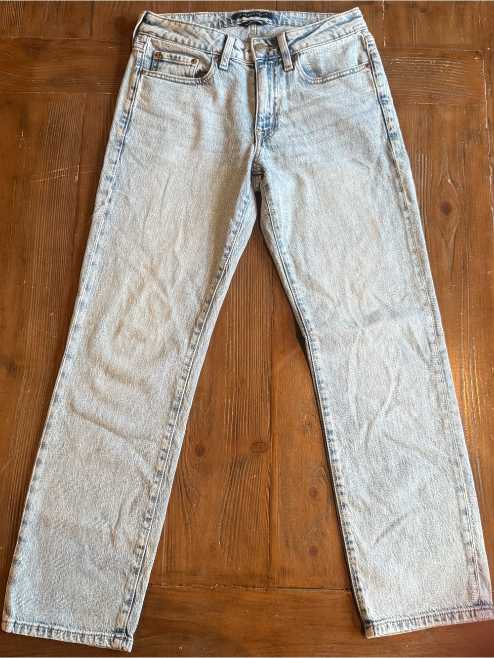 Aeropostale Mid Rise Ankle Straight Jeans Size 4R Light Wash